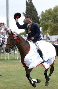  Jean Teulere (FRA) and Espoir de la Mare, Individual Gold medal winner - ©Kit Houghton / FEI